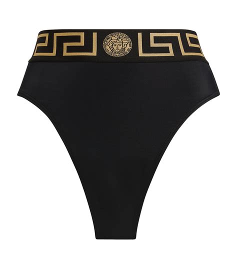 purple versace swimsuit|Versace high waisted bikini bottom.